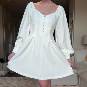 Free People Cream Long Sleeve Dress